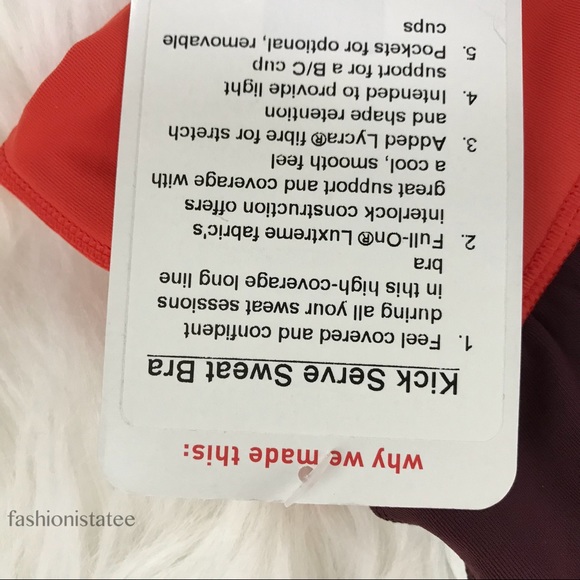 NWT Lululemon kick serve sweat bra Bordeaux orange - Picture 5 of 7